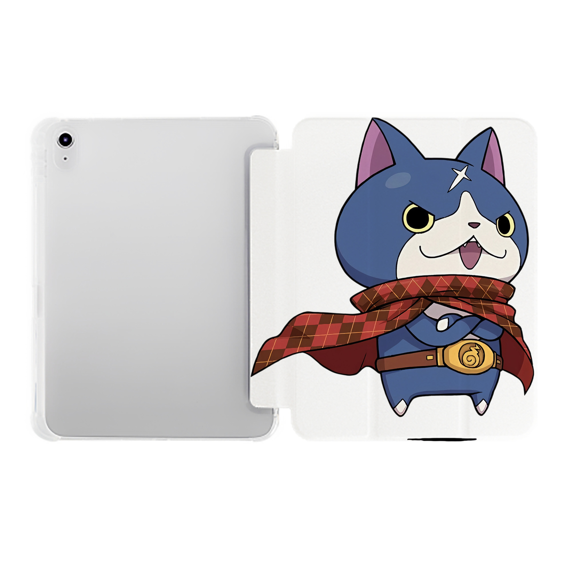 （画像用） 妖怪ウォッチ Yo-kai Watch IPad ケース ペン収納付き 三つ折りスタンド PUレザー×シリコン 対応機種9.5/10.5/10.9インチ